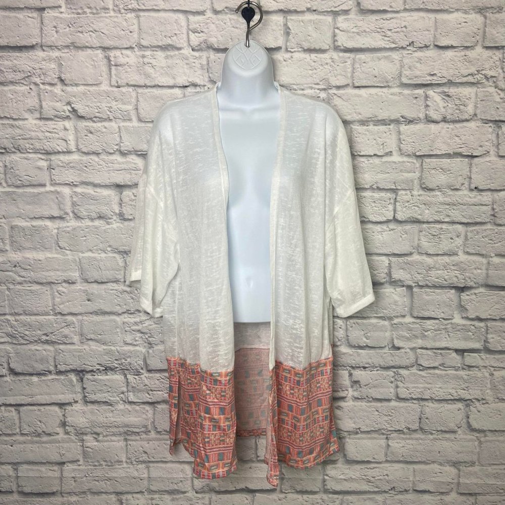 Haptics Tribal Border Sheer Kimono Cardigan size Medium